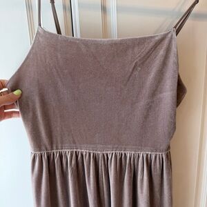 Urban Outfitters Tan Velvet Jumpsuit